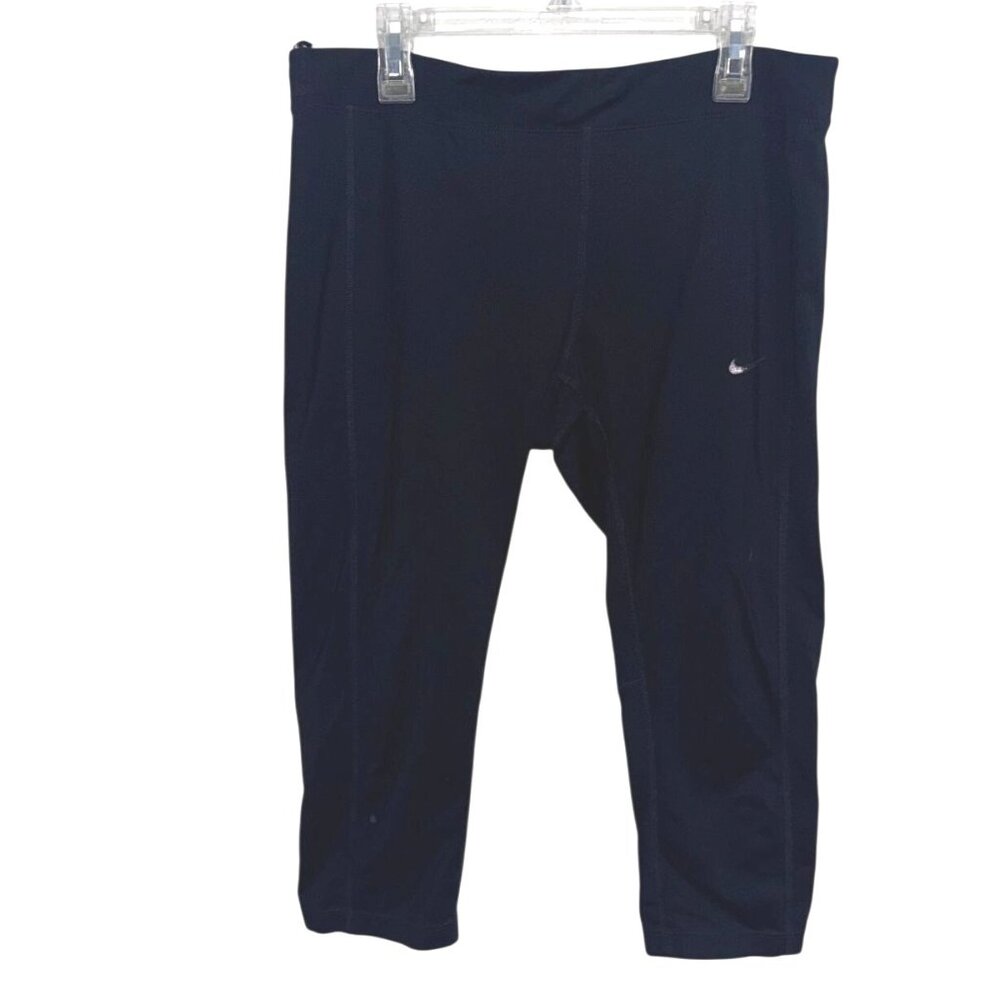 Nike Dri-Fit Womens Black Capri Leggings With Back Zipper Pocket